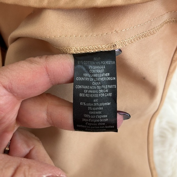 PJK Patterson J Kincaid Alo Leather Panel Peplum Top - Picture 9 of 9